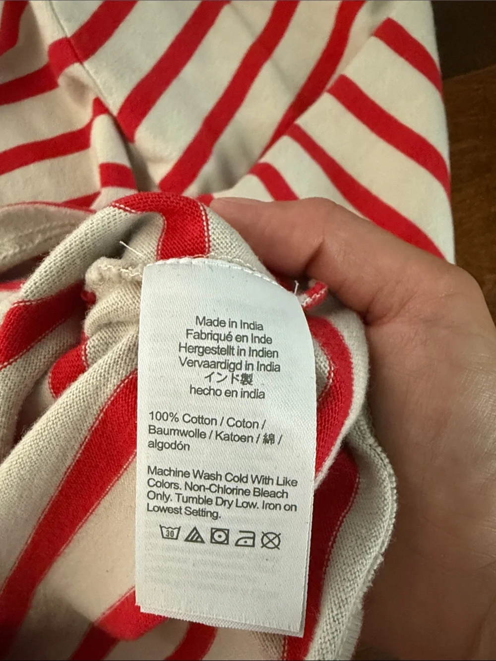 J. Crew Red and White Striped Long Sleeve Tee